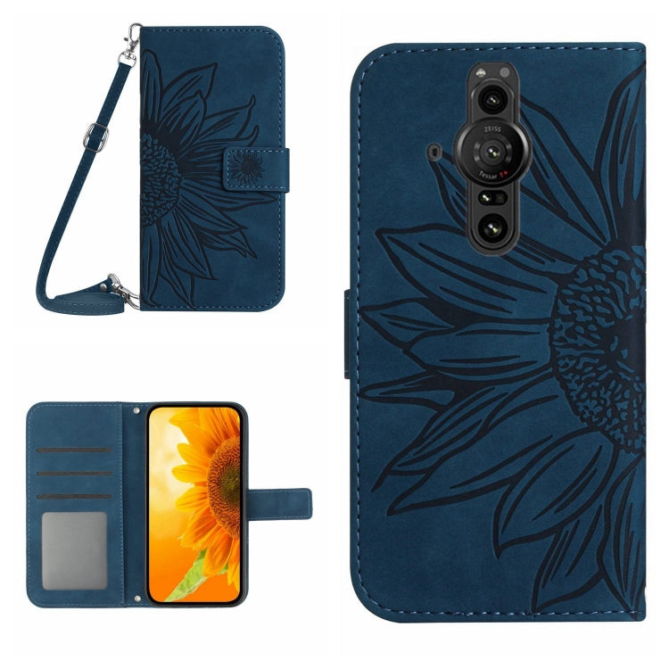 Skin Feel Sun Flower Pattern Flip Leather Phone Case with Lanyard, For Sony Xperia 1 III, For Sony Xperia 1 IV, For Sony Xperia 5 III, For Sony Xperia 5 IV, For Sony Xperia 10 III/10 III Lite, For Sony Xperia 10 IV, For Sony Xperia ACE II              ...