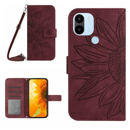 Skin Feel Sun Flower Pattern Flip Leather Phone Case with Lanyard, For Xiaomi Redmi A1+, For Xiaomi Redmi K30 Pro / Poco F2 Pro, For Xiaomi Redmi K40 / K40 Pro / Poco F3 / F3 Pro / 11i / 11X / 11X Pro, For Xiaomi Redmi K40 / K40 Pro /                  ...