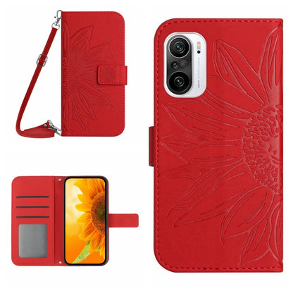 Skin Feel Sun Flower Pattern Flip Leather Phone Case with Lanyard, For Xiaomi Redmi A1+, For Xiaomi Redmi K30 Pro / Poco F2 Pro, For Xiaomi Redmi K40 / K40 Pro / Poco F3 / F3 Pro / 11i / 11X / 11X Pro, For Xiaomi Redmi K40 / K40 Pro /                  ...