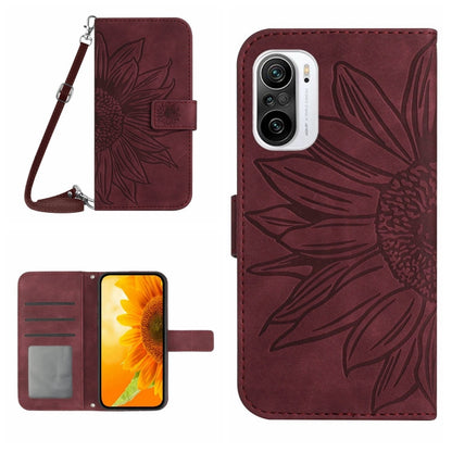 Skin Feel Sun Flower Pattern Flip Leather Phone Case with Lanyard, For Xiaomi Redmi A1+, For Xiaomi Redmi K30 Pro / Poco F2 Pro, For Xiaomi Redmi K40 / K40 Pro / Poco F3 / F3 Pro / 11i / 11X / 11X Pro, For Xiaomi Redmi K40 / K40 Pro /                  ...
