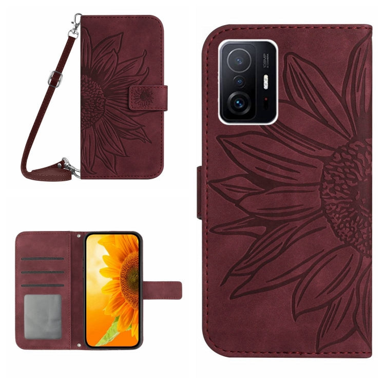 Skin Feel Sun Flower Pattern Flip Leather Phone Case with Lanyard, For Xiaomi 11T / 11T Pro, For Xiaomi 12 Lite, For Xiaomi Civi 2 / 12 Lite NE, For Xiaomi 12 Pro, For Xiaomi 12 / 12X, For Xiaomi 12S Ultra, For Xiaomi 12T / 12T Pro, For Xiaomi Mi 10 Li...