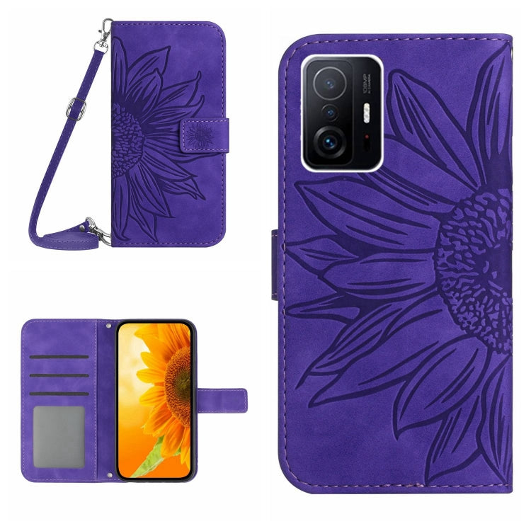 Skin Feel Sun Flower Pattern Flip Leather Phone Case with Lanyard, For Xiaomi 11T / 11T Pro, For Xiaomi 12 Lite, For Xiaomi Civi 2 / 12 Lite NE, For Xiaomi 12 Pro, For Xiaomi 12 / 12X, For Xiaomi 12S Ultra, For Xiaomi 12T / 12T Pro, For Xiaomi Mi 10 Li...