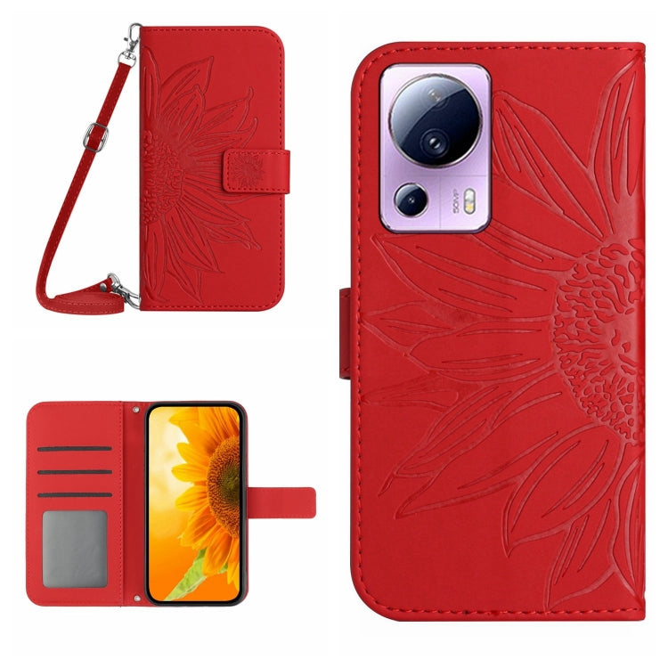 Skin Feel Sun Flower Pattern Flip Leather Phone Case with Lanyard, For Xiaomi 11T / 11T Pro, For Xiaomi 12 Lite, For Xiaomi Civi 2 / 12 Lite NE, For Xiaomi 12 Pro, For Xiaomi 12 / 12X, For Xiaomi 12S Ultra, For Xiaomi 12T / 12T Pro, For Xiaomi Mi 10 Li...