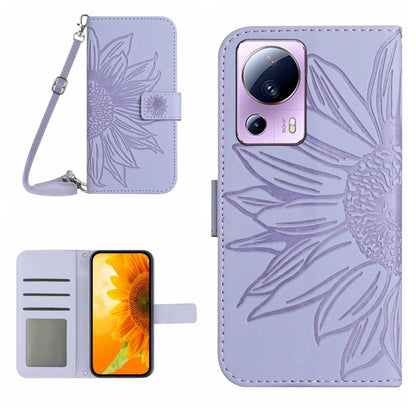 Skin Feel Sun Flower Pattern Flip Leather Phone Case with Lanyard, For Xiaomi 11T / 11T Pro, For Xiaomi 12 Lite, For Xiaomi Civi 2 / 12 Lite NE, For Xiaomi 12 Pro, For Xiaomi 12 / 12X, For Xiaomi 12S Ultra, For Xiaomi 12T / 12T Pro, For Xiaomi Mi 10 Li...