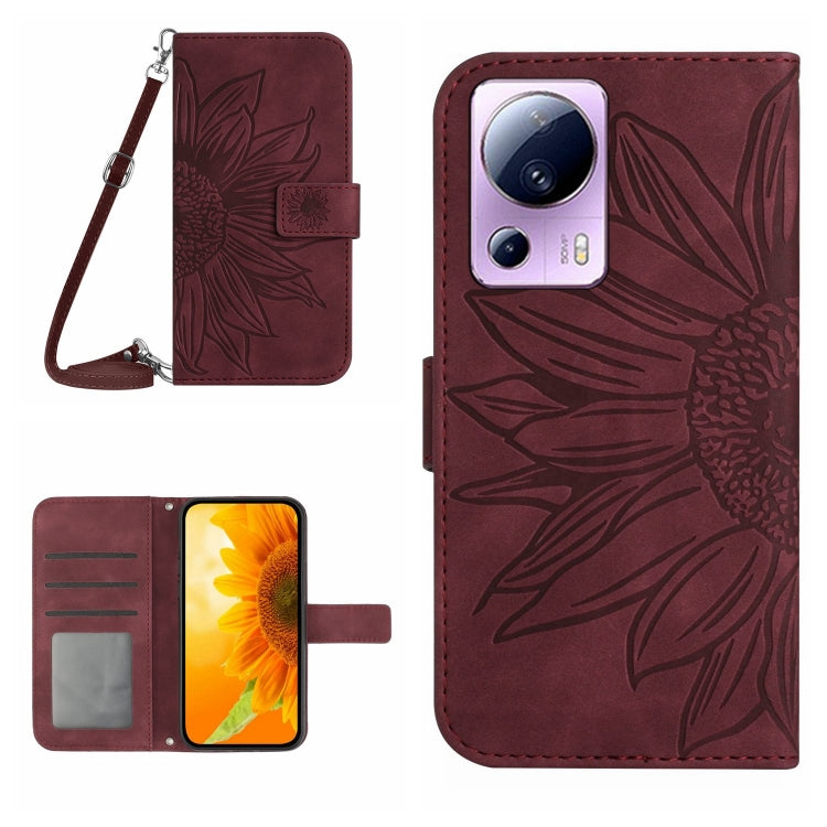 Skin Feel Sun Flower Pattern Flip Leather Phone Case with Lanyard, For Xiaomi 11T / 11T Pro, For Xiaomi 12 Lite, For Xiaomi Civi 2 / 12 Lite NE, For Xiaomi 12 Pro, For Xiaomi 12 / 12X, For Xiaomi 12S Ultra, For Xiaomi 12T / 12T Pro, For Xiaomi Mi 10 Li...