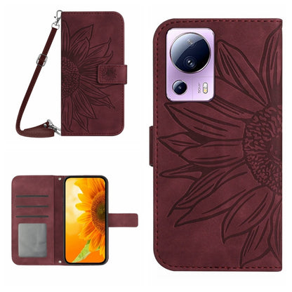 Skin Feel Sun Flower Pattern Flip Leather Phone Case with Lanyard, For Xiaomi 11T / 11T Pro, For Xiaomi 12 Lite, For Xiaomi Civi 2 / 12 Lite NE, For Xiaomi 12 Pro, For Xiaomi 12 / 12X, For Xiaomi 12S Ultra, For Xiaomi 12T / 12T Pro, For Xiaomi Mi 10 Li...
