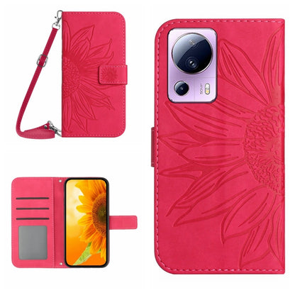 Skin Feel Sun Flower Pattern Flip Leather Phone Case with Lanyard, For Xiaomi 11T / 11T Pro, For Xiaomi 12 Lite, For Xiaomi Civi 2 / 12 Lite NE, For Xiaomi 12 Pro, For Xiaomi 12 / 12X, For Xiaomi 12S Ultra, For Xiaomi 12T / 12T Pro, For Xiaomi Mi 10 Li...