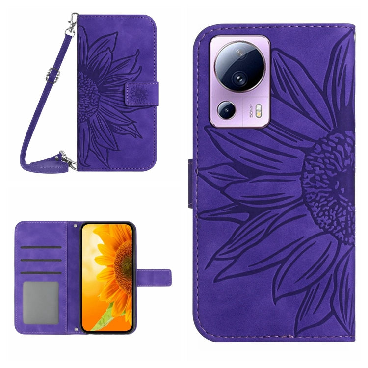 Skin Feel Sun Flower Pattern Flip Leather Phone Case with Lanyard, For Xiaomi 11T / 11T Pro, For Xiaomi 12 Lite, For Xiaomi Civi 2 / 12 Lite NE, For Xiaomi 12 Pro, For Xiaomi 12 / 12X, For Xiaomi 12S Ultra, For Xiaomi 12T / 12T Pro, For Xiaomi Mi 10 Li...