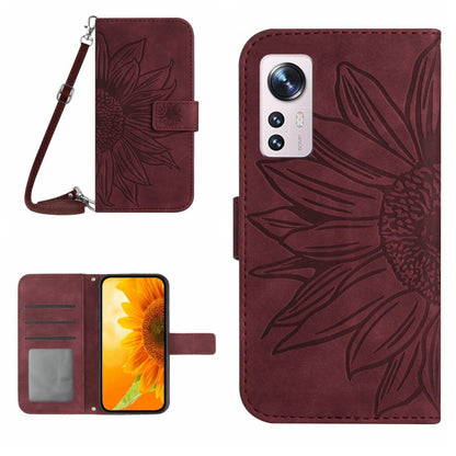 Skin Feel Sun Flower Pattern Flip Leather Phone Case with Lanyard, For Xiaomi 11T / 11T Pro, For Xiaomi 12 Lite, For Xiaomi Civi 2 / 12 Lite NE, For Xiaomi 12 Pro, For Xiaomi 12 / 12X, For Xiaomi 12S Ultra, For Xiaomi 12T / 12T Pro, For Xiaomi Mi 10 Li...