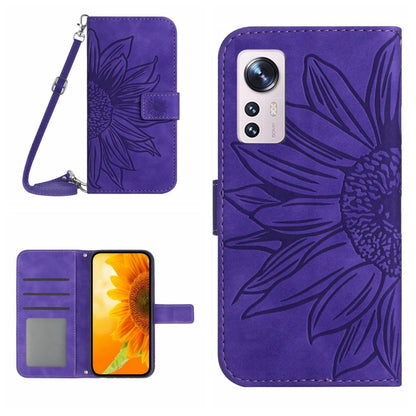 Skin Feel Sun Flower Pattern Flip Leather Phone Case with Lanyard, For Xiaomi 11T / 11T Pro, For Xiaomi 12 Lite, For Xiaomi Civi 2 / 12 Lite NE, For Xiaomi 12 Pro, For Xiaomi 12 / 12X, For Xiaomi 12S Ultra, For Xiaomi 12T / 12T Pro, For Xiaomi Mi 10 Li...