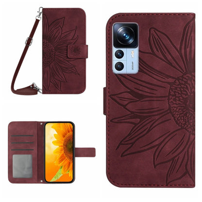 Skin Feel Sun Flower Pattern Flip Leather Phone Case with Lanyard, For Xiaomi 11T / 11T Pro, For Xiaomi 12 Lite, For Xiaomi Civi 2 / 12 Lite NE, For Xiaomi 12 Pro, For Xiaomi 12 / 12X, For Xiaomi 12S Ultra, For Xiaomi 12T / 12T Pro, For Xiaomi Mi 10 Li...