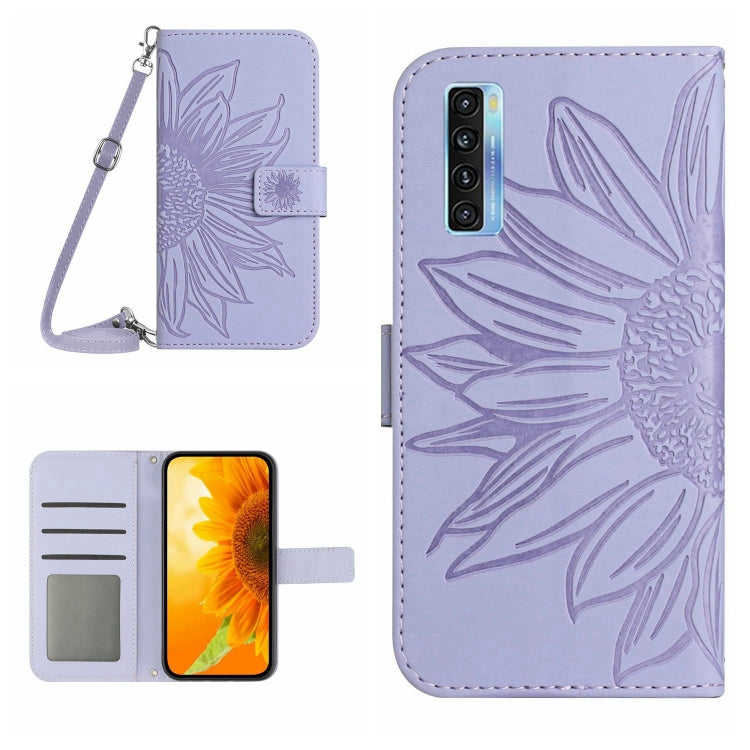 Skin Feel Sun Flower Pattern Flip Leather Phone Case with Lanyard, For TCL 10 SE, For TCL 20 Pro 5G, For TCL 20 R/20 AX 5G/Bremen 5G, For TCL 20 SE, For TCL 20S / 20 5G / 20L / 20L+, For TCL 30 SE/30E/306/305, For TCL 205, For T-Mobile Revvl 6 5G      ...