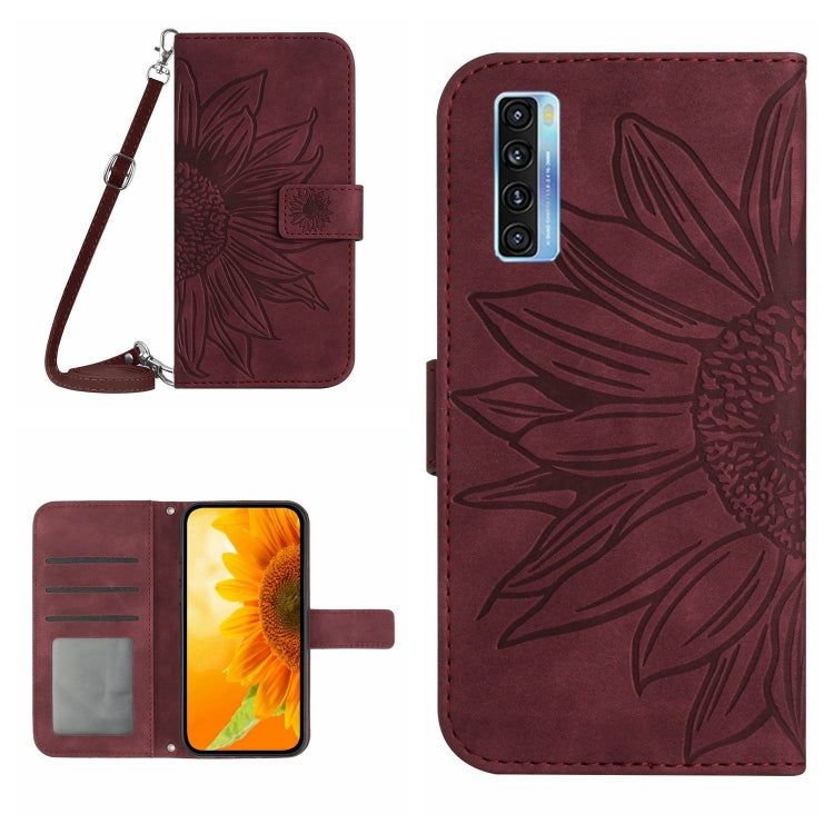 Skin Feel Sun Flower Pattern Flip Leather Phone Case with Lanyard, For TCL 10 SE, For TCL 20 Pro 5G, For TCL 20 R/20 AX 5G/Bremen 5G, For TCL 20 SE, For TCL 20S / 20 5G / 20L / 20L+, For TCL 30 SE/30E/306/305, For TCL 205, For T-Mobile Revvl 6 5G      ...