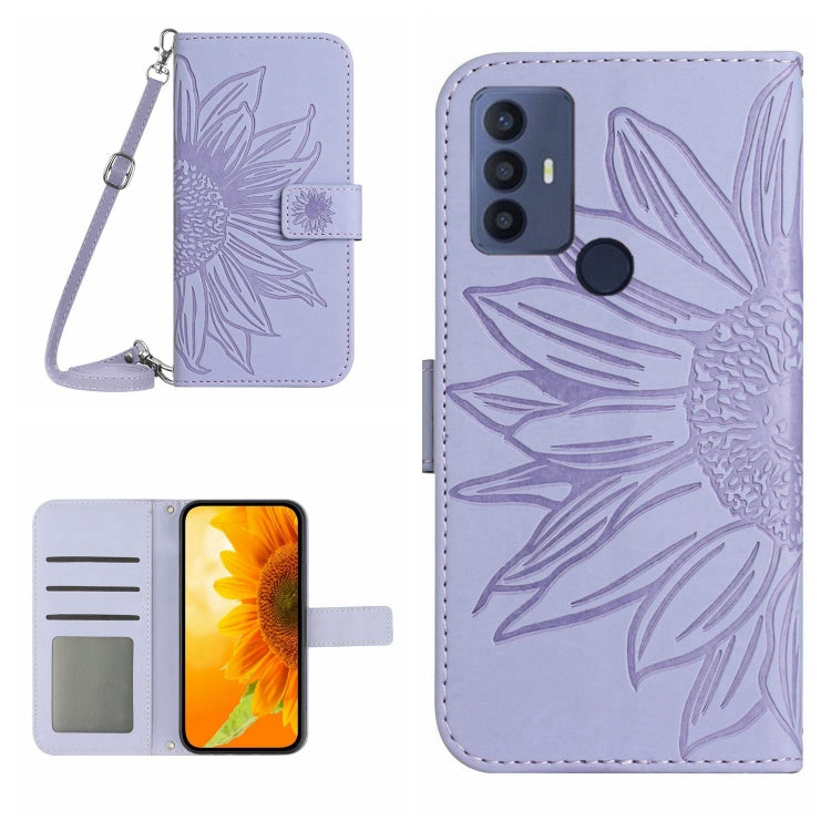 Skin Feel Sun Flower Pattern Flip Leather Phone Case with Lanyard, For TCL 10 SE, For TCL 20 Pro 5G, For TCL 20 R/20 AX 5G/Bremen 5G, For TCL 20 SE, For TCL 20S / 20 5G / 20L / 20L+, For TCL 30 SE/30E/306/305, For TCL 205, For T-Mobile Revvl 6 5G      ...
