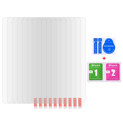 10-pack tempered glass screen protector sheets with cleaning wipes and dust sticker