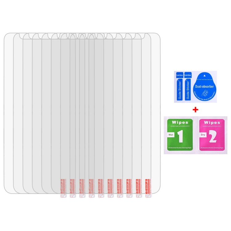 Tempered glass screen protectors, 50-pack, with dust-free wipes and cleaning wipes
