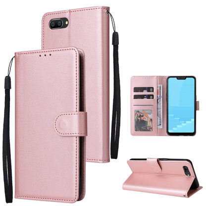 Light pink horizontal flip leather phone case with 3 card slots and kickstand