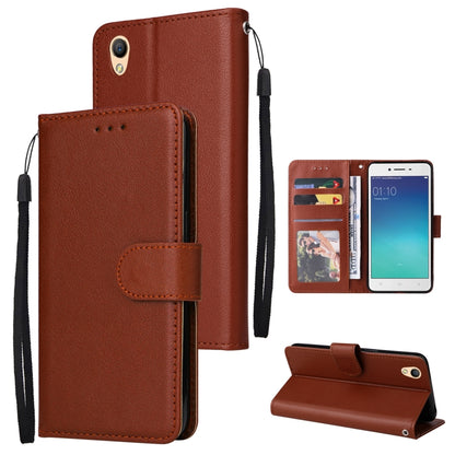 Brown horizontal flip leather phone case with 3 card slots and kickstand