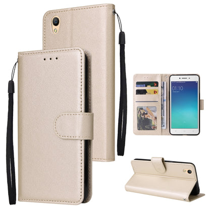 Beige leather wallet phone case with horizontal flip and three card slots, wrist strap