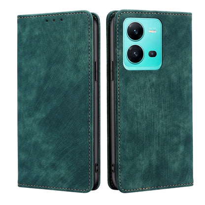RFID Anti-theft Brush Magnetic Leather Phone Case, For OPPO A17, For Realme C33 4G, For vivo V25 5G/V25e 5G, For vivo Y16 4G/Y02s 4G, For Sharp Aquos sense7 Plus, For Xiaomi Civi 2 5G, For Xiaomi Poco M5 4G