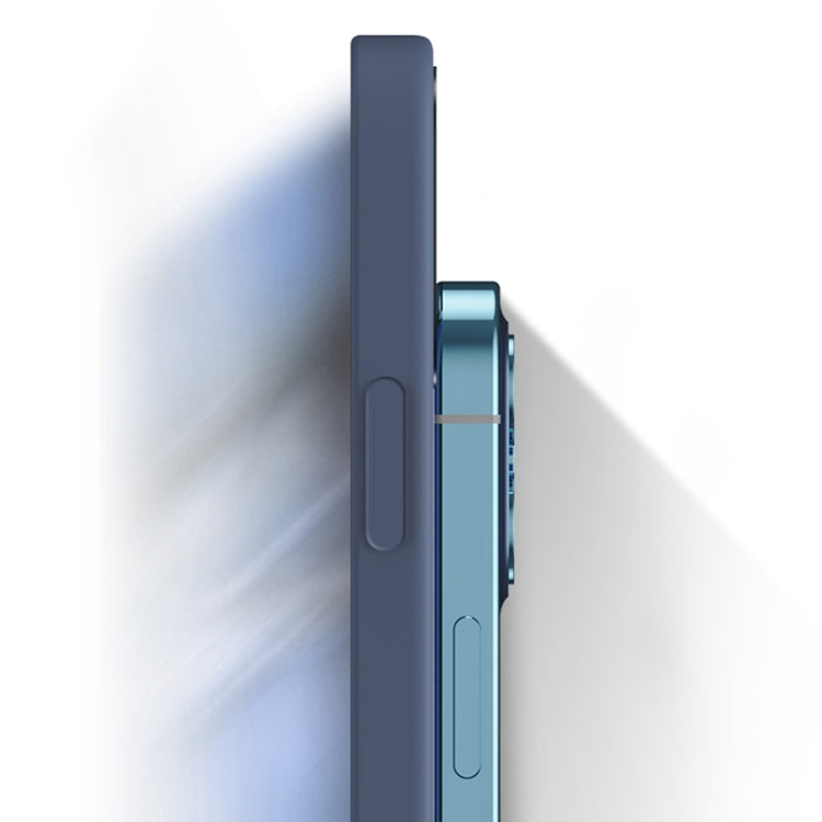Blue imitation liquid silicone phone case, side buttons and charging port opening