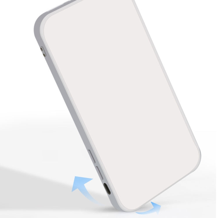 White imitation liquid silicone phone case with slim side profile and button openings
