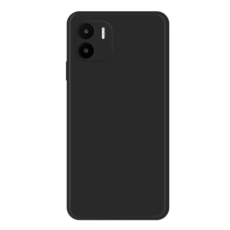 Black imitation liquid silicone phone case, rear camera cutouts and side buttons