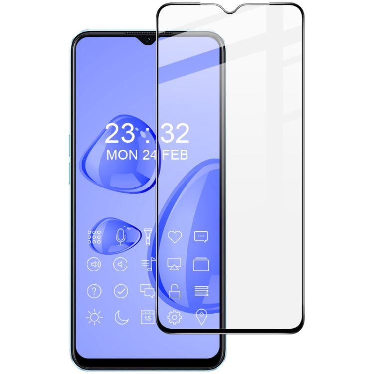 Full screen tempered glass screen protector with clear film and black device-edge frame