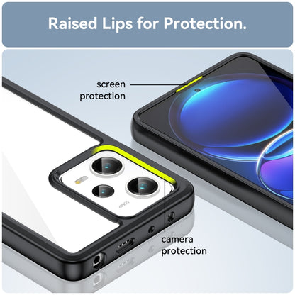 Black phone case with raised screen edge and camera protection cutout for Xiaomi Redmi Note 12 Pro 5G