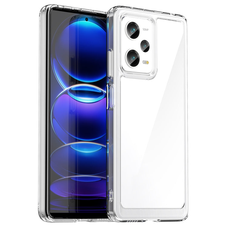 Transparent acrylic and TPU phone case with clear sides and camera cutouts