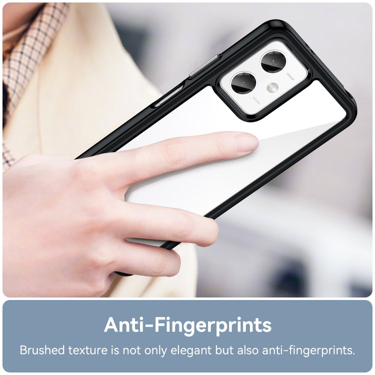 Black acrylic TPU phone case with dual camera cutout and slim protective frame