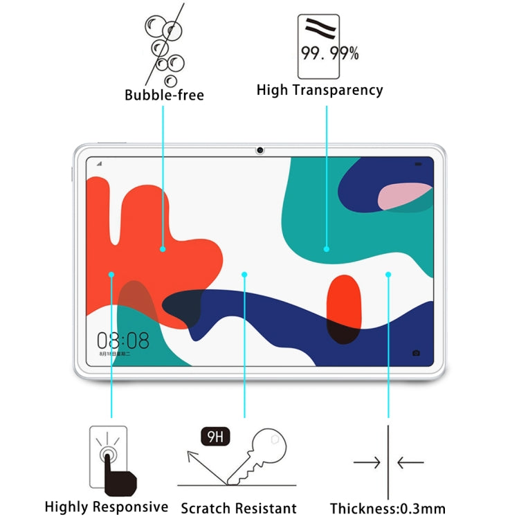 Tablet tempered glass screen protector film with bubble-free clarity, 0.3mm