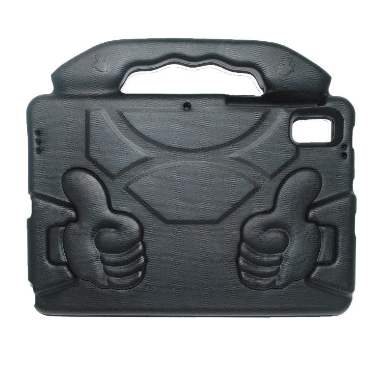 Children tablet protective case back cover in dark gray/black with handle cutout