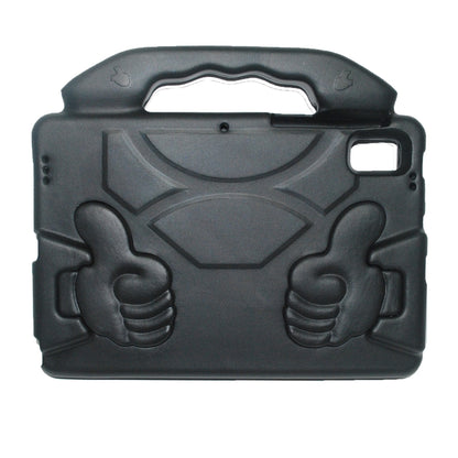 Children tablet protective case back cover in dark gray/black with handle cutout