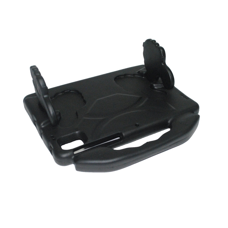 Children anti-falling tablet protective case base in dark gray/black with integrated stand