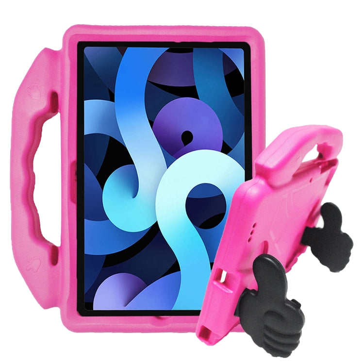 Children anti-falling tablet protective case in rose red/pink with screen cover and kickstand