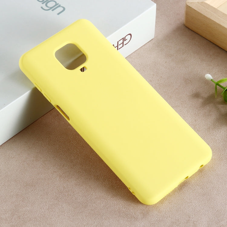 Yellow liquid silicone phone protective cover with full cutouts for camera and ports