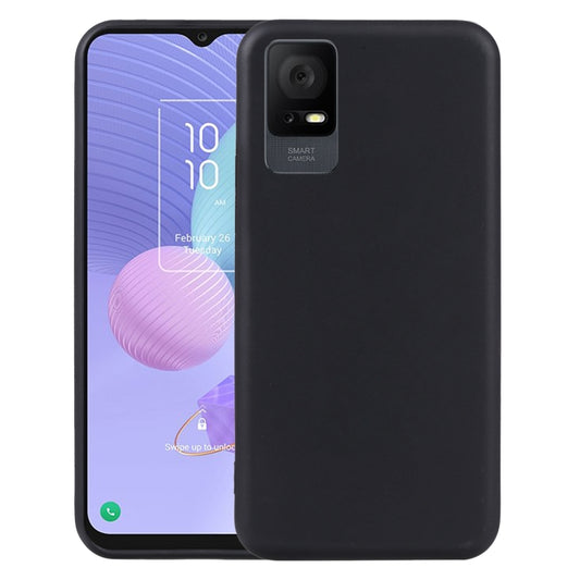 TPU phone case in black with camera and button cutouts, shown on a smartphone