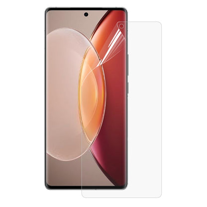 Full coverage hydrogel screen protector film, clear, shaped for curved smartphone display