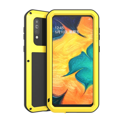 Shockproof waterproof phone case, bright yellow metal frame with hinged front cover