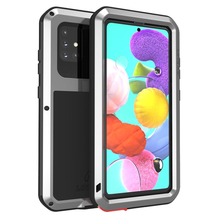 Gray/silver shockproof, waterproof phone case with protective front bezel