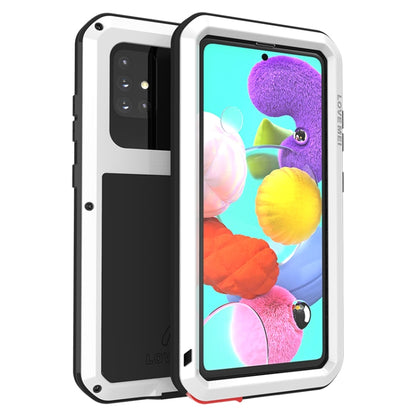 Shockproof waterproof phone case with white frame and black rear cover