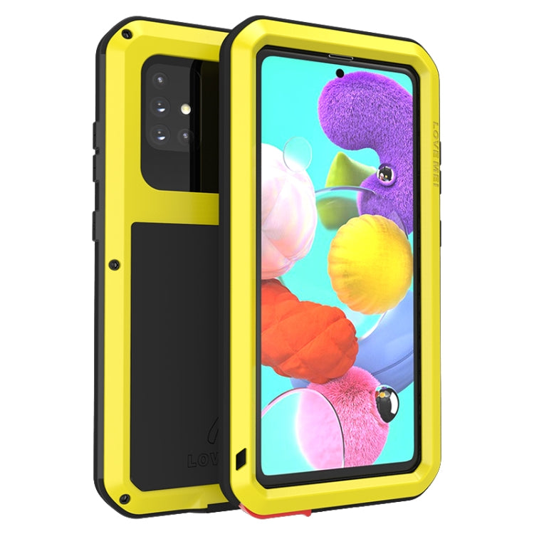 Shockproof waterproof phone case, yellow metal frame with clear front window