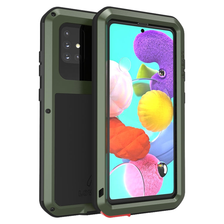 Olive green rugged phone case with clear front cover and camera cutouts