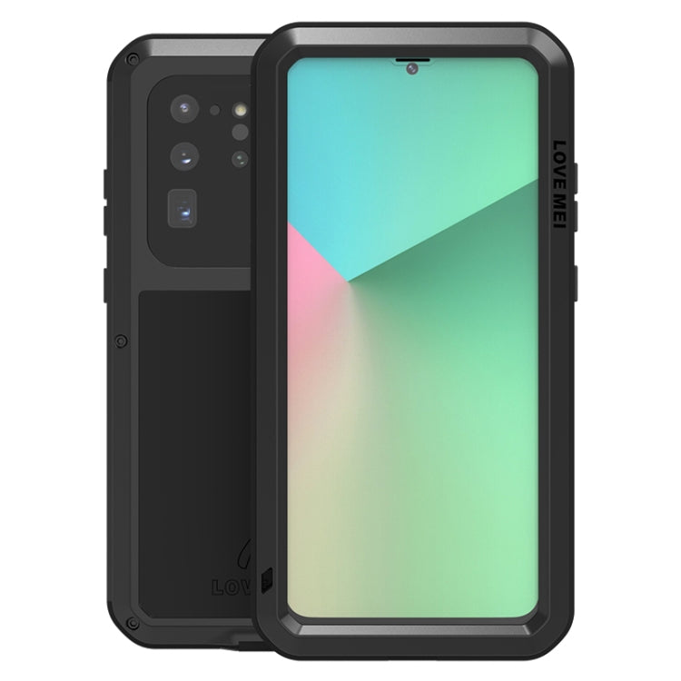 Black shockproof, waterproof phone case with front bezel and camera cutout