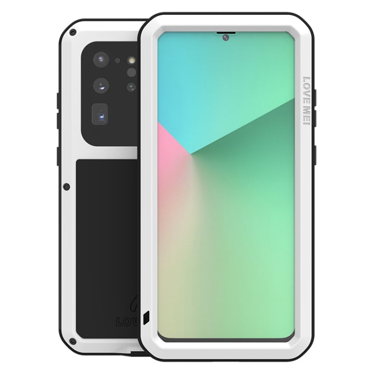 Shockproof waterproof phone case with white frame and protective raised corners