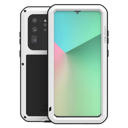 Shockproof waterproof phone case with white frame and protective raised corners