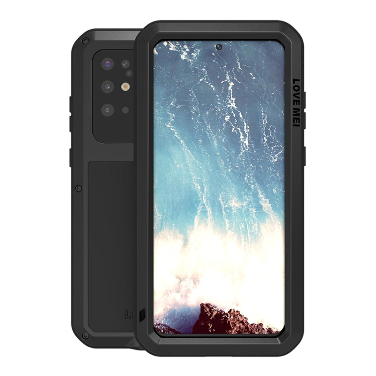 Black shockproof, waterproof phone case with secure side protection
