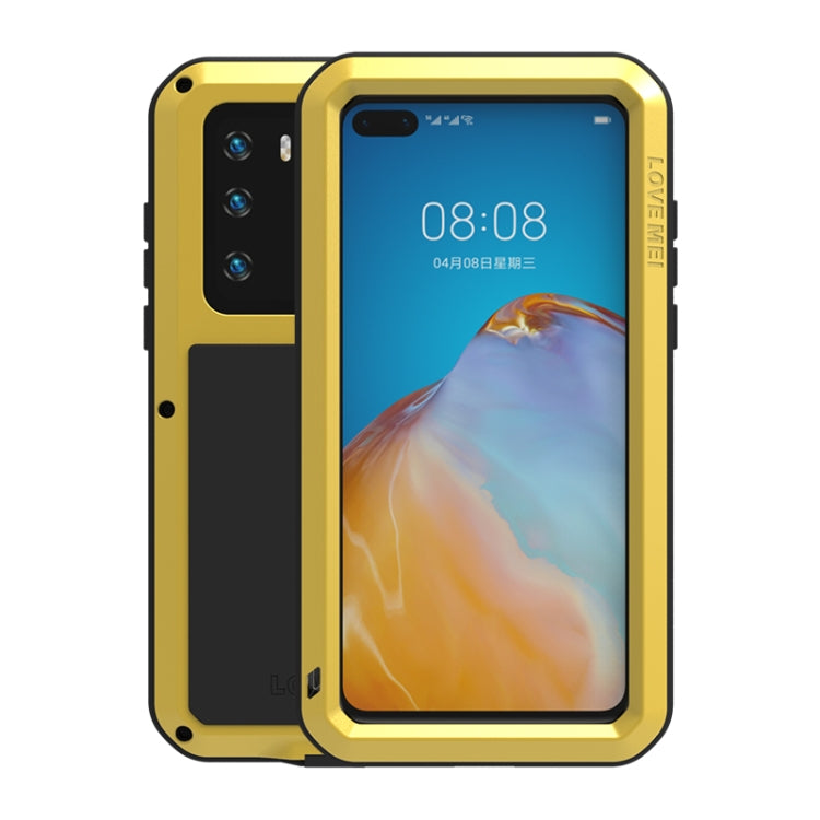 Shockproof waterproof phone case with yellow frame and dark rear camera panel