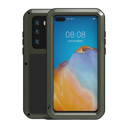Shockproof waterproof phone case, olive/army green metal frame with hinged cover